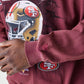 San Francisco 49ers NFL Washed Boxy Dark Red Oversized Crew Neck Sweater