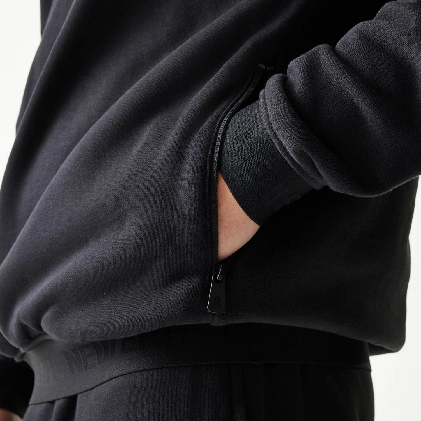 New Era Tech Black Oversized Pullover Hoodie