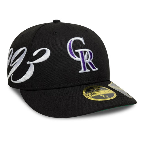 NEW ERA Colorado Rockies MLB Est Script Black Low Profile 59FIFTY Fitted Cap