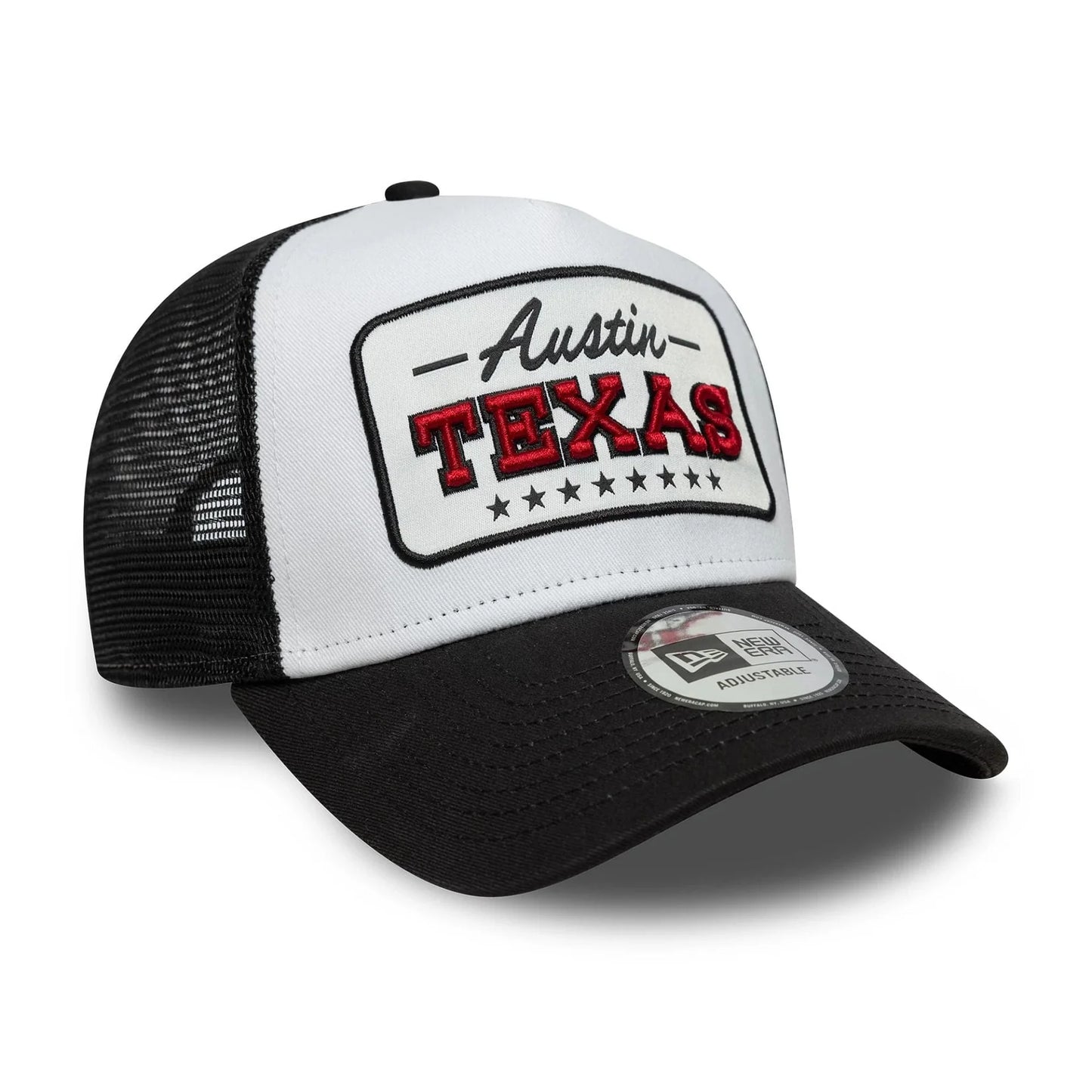 New Era Location Patch Black 9FORTY A-Frame Trucker Cap