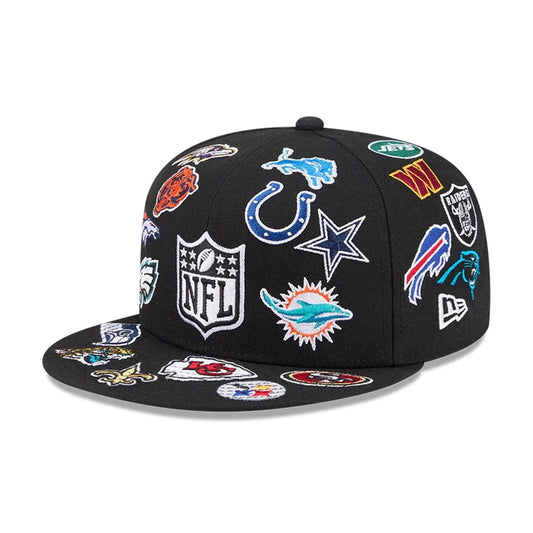 New Era NFL All Over Black 59FIFTY Fitted Cap