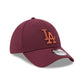 NEW ERA LA Dodgers MLB Frosted Rust Dark Red 39THIRTY Stretch Fit Cap