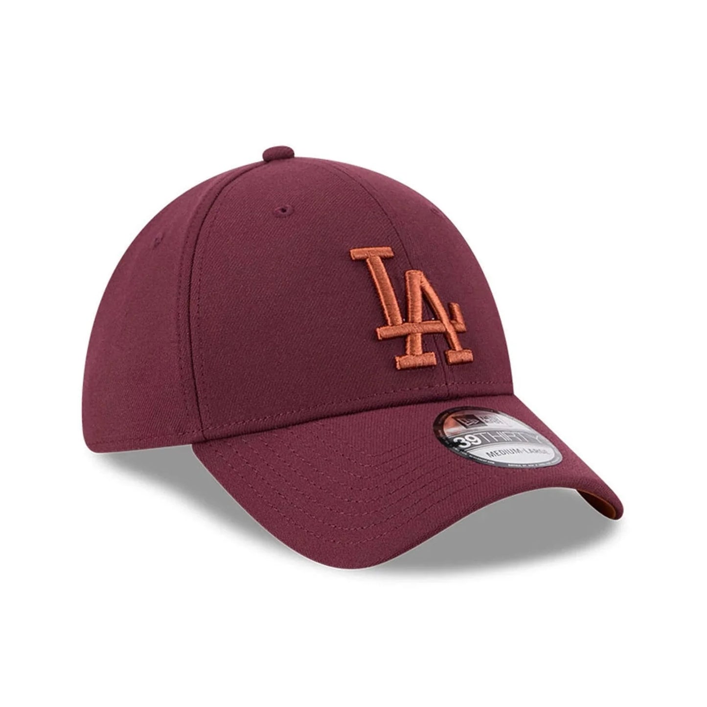 NEW ERA LA Dodgers MLB Frosted Rust Dark Red 39THIRTY Stretch Fit Cap