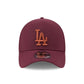 NEW ERA LA Dodgers MLB Frosted Rust Dark Red 39THIRTY Stretch Fit Cap