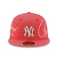 NEW ERA New York Yankees MLB Script Wash Red 59FIFTY Fitted Cap