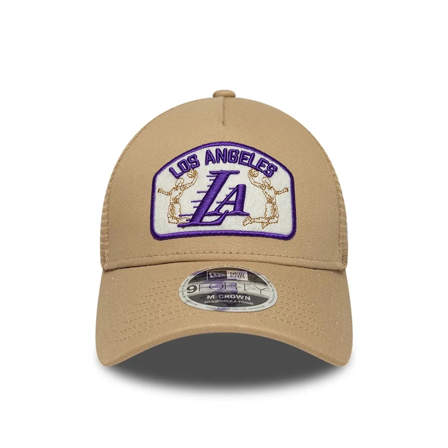 NEW ERA LA Lakers NBA Beige 9FORTY M-Crown A-Frame Trucker Adjustable Cap