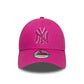 New Era New York Yankees MLB Team Outline Bright Pink 9FORTY Adjustable Cap