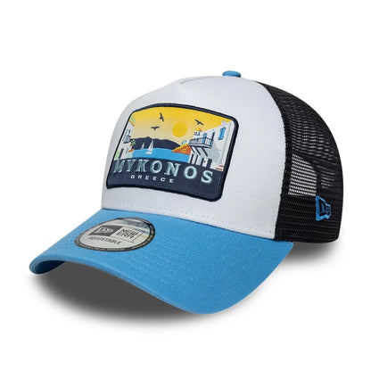 New Era Location Pastel Blue 9FORTY A-Frame Trucker Adjustable Cap