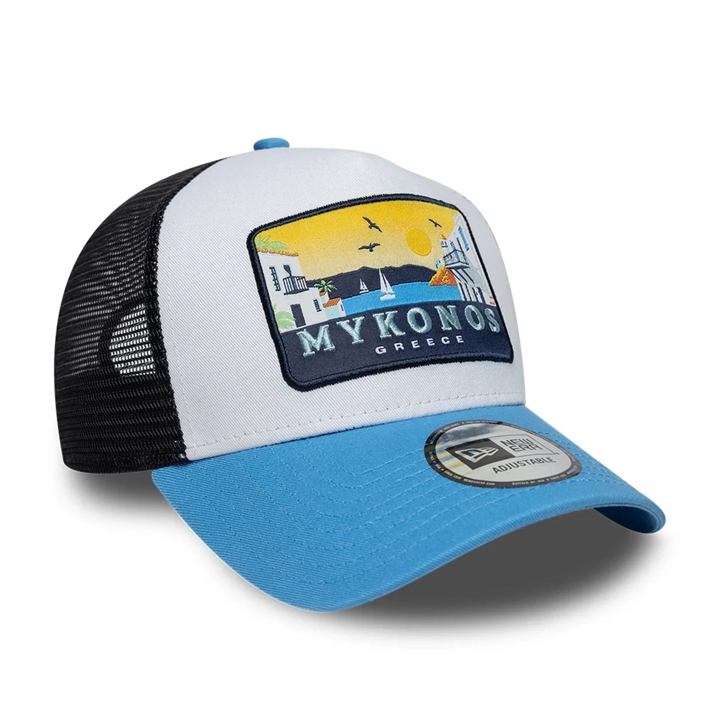 New Era Location Pastel Blue 9FORTY A-Frame Trucker Adjustable Cap