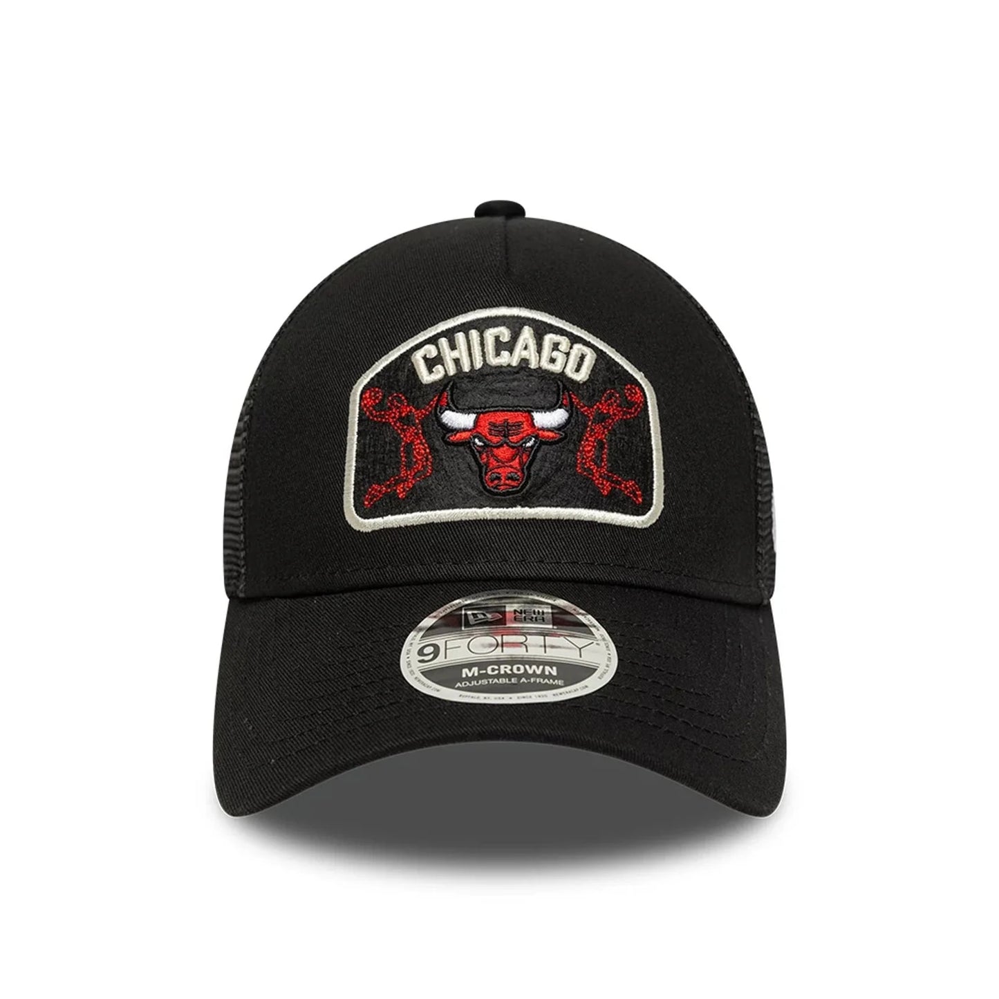 NEW ERA Chicago Bulls NBA Black 9FORTY M-Crown A-Frame Trucker Adjustable Cap