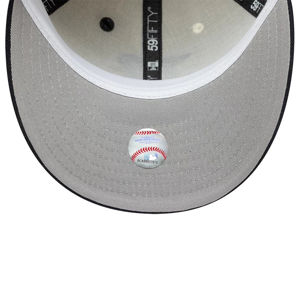 New Era Texas Rangers MLB Pin Cream & Navy 59FIFTY Fitted Cap