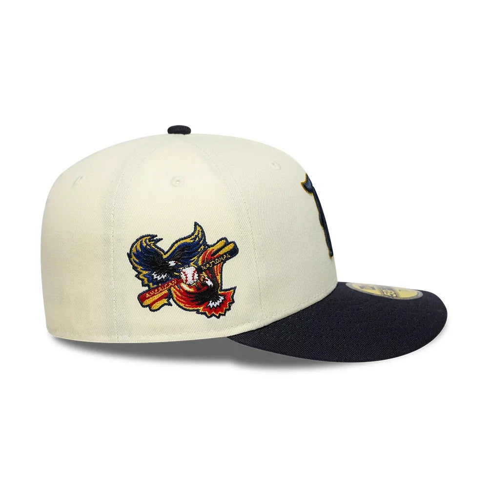 New Era Texas Rangers MLB Pin Cream & Navy 59FIFTY Fitted Cap
