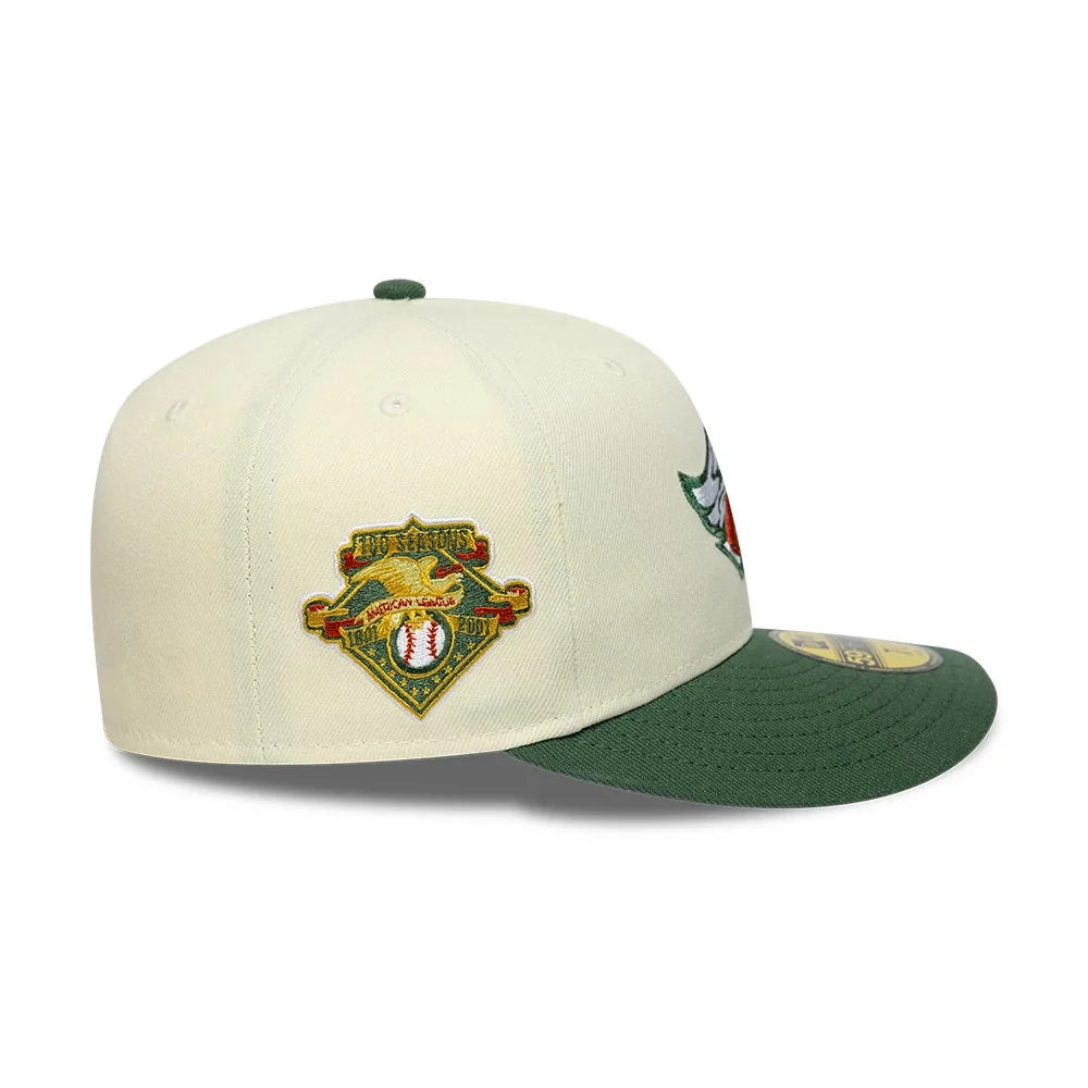 NEW ERA LA Angels MLB Pin Cream & Dark Green 59FIFTY Fitted Cap