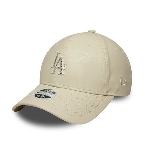 NEW ERA LA Dodgers Womens MLB Diamante PU Cream 9FORTY M-Crown Adjustable Cap