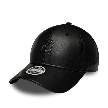 NEW ERA New York Yankees Womens MLB Diamante PU Black 9FORTY M-Crown Adjustable Cap