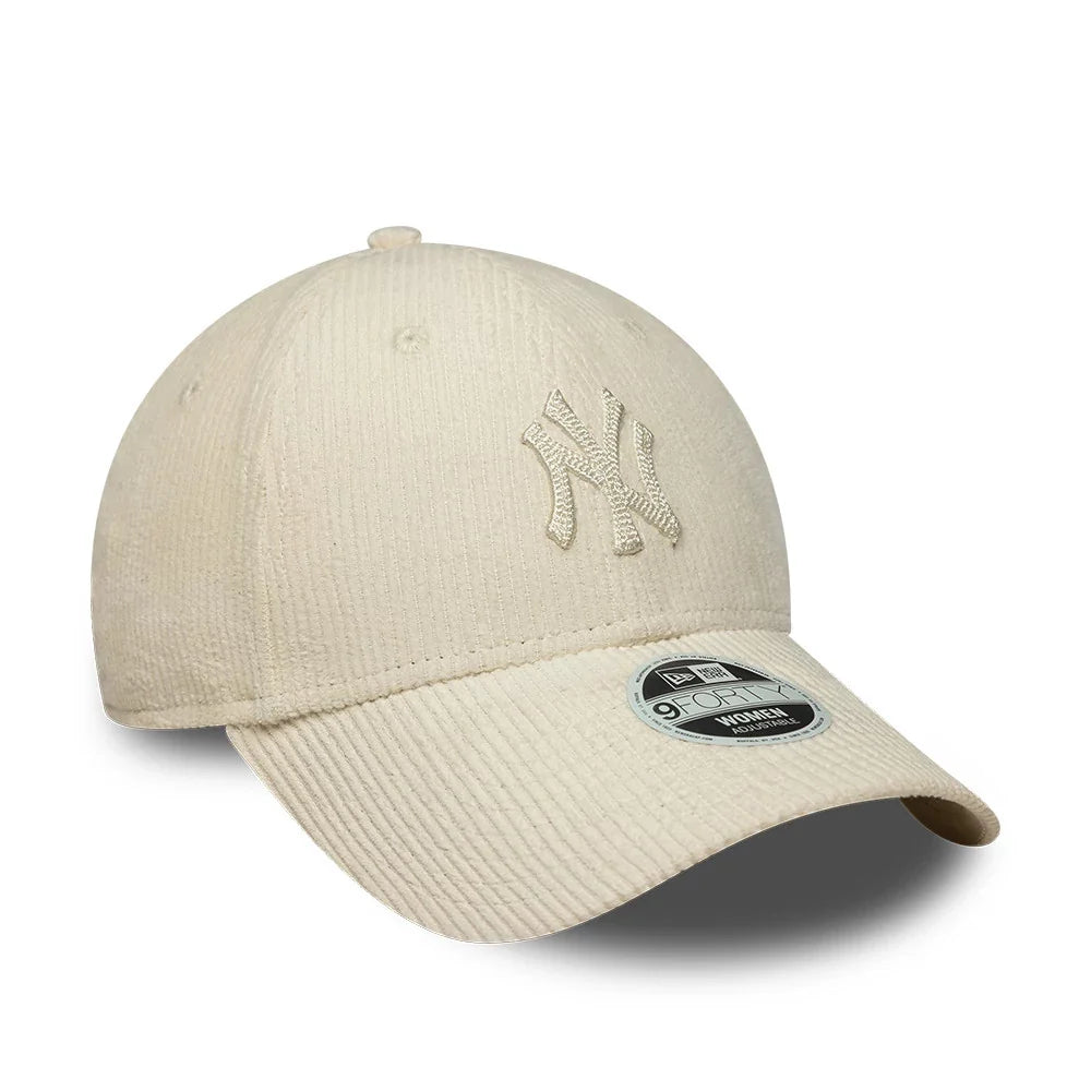 NEW ERA New York Yankees Womens MLB Cord Cord Cream 9FORTY Adjustable Cap