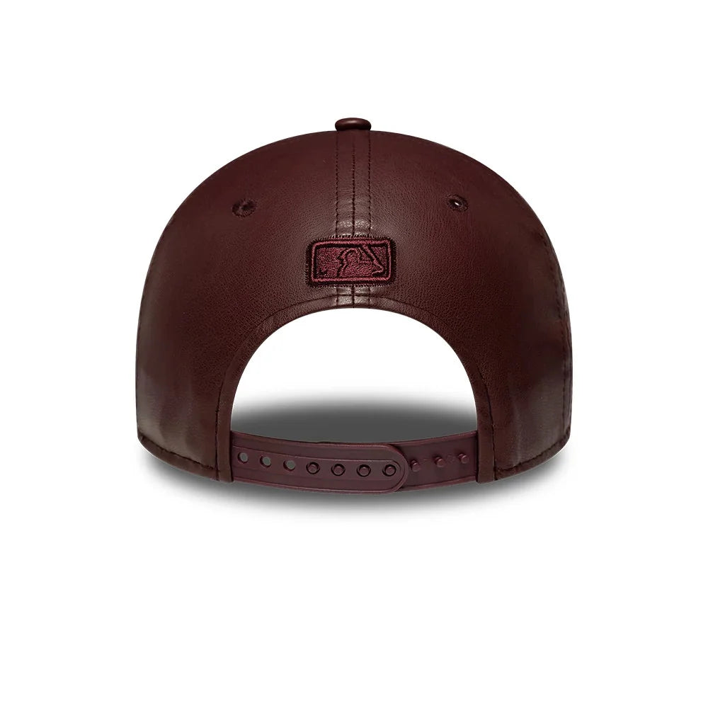 NEW ERA New York Yankees Womens MLB Diamante PU Dark Red 9FORTY M-Crown Adjustable Cap