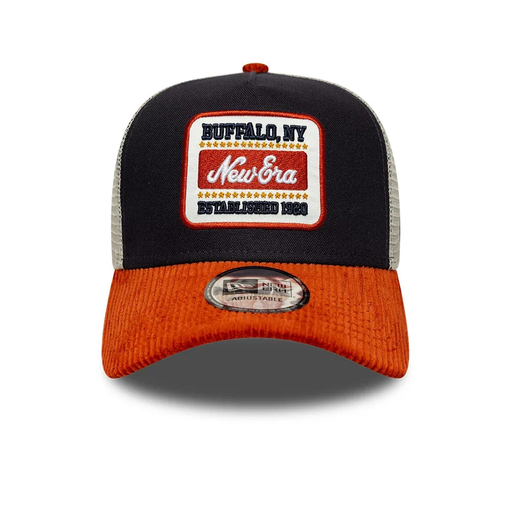 NEW ERA Patch Cord Navy & Red 9FORTY A-Frame Trucker Adjustable Cap