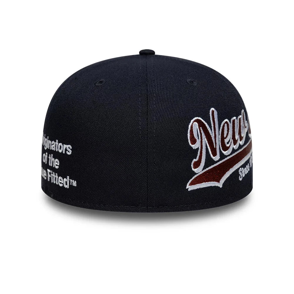 NEW ERA New Era Heritage Script Navy 59FIFTY Fitted Cap
