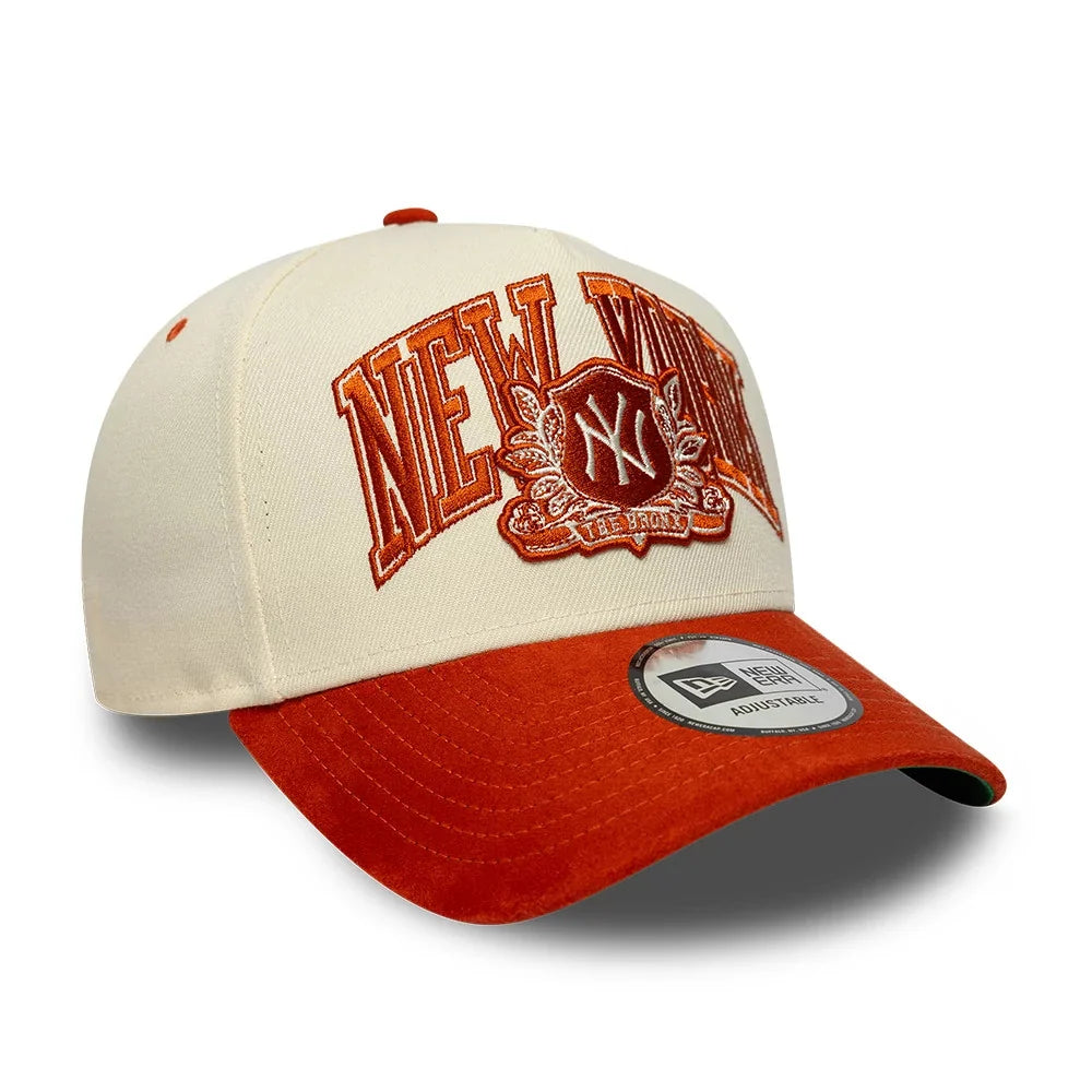 NEW ERA New York Yankees MLB Suede Cream & Orange 9FORTY E-Frame Adjustable Cap