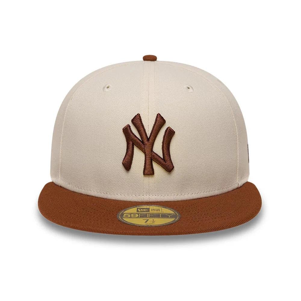 NEW ERA New York Yankees MLB League Essential Cream & Brown 59FIFTY Fitted Cap