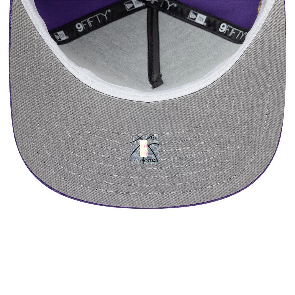 New Era LA Lakers NBA Hardwood Classic Purple 9FIFTY A-Frame Snapback Adjustable Cap