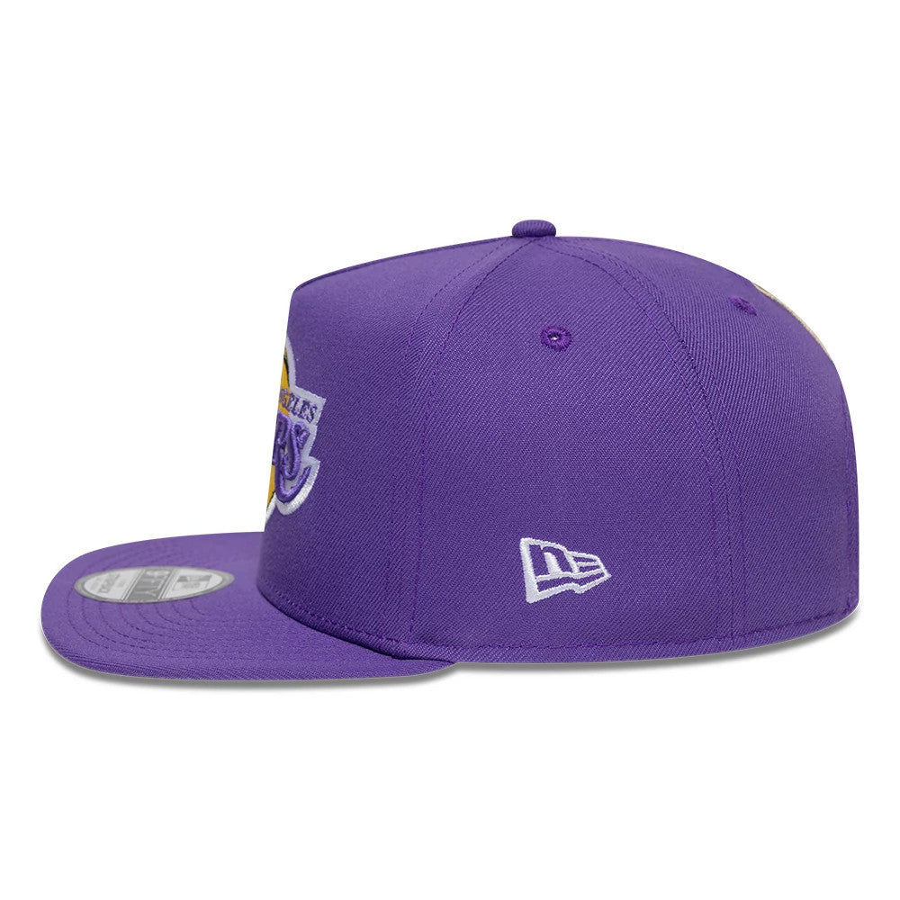 New Era LA Lakers NBA Hardwood Classic Purple 9FIFTY A-Frame Snapback Adjustable Cap