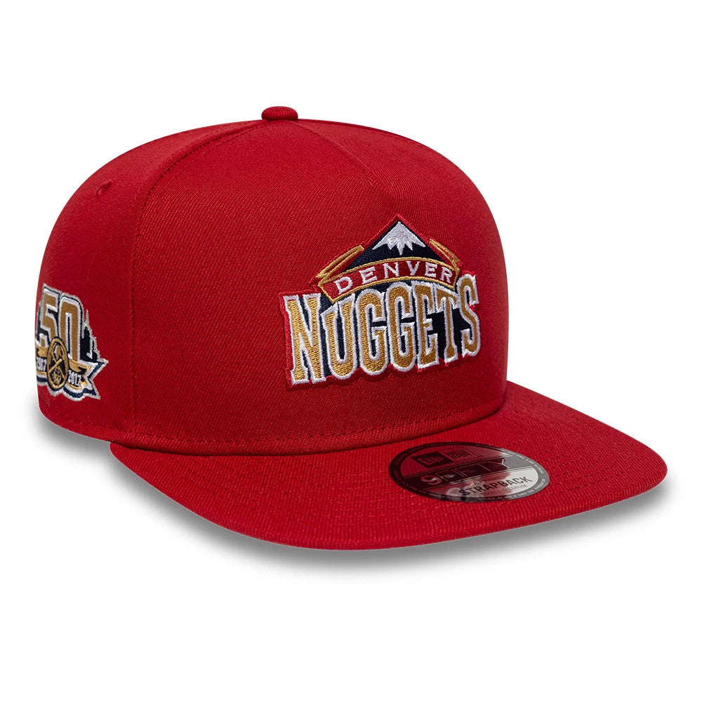 New Era Denver Nuggets NBA Hardwood Classic Dark Red 9FIFTY A-Frame Snapback Adjustable Cap