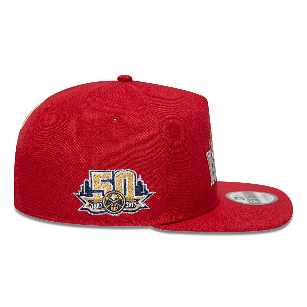 New Era Denver Nuggets NBA Hardwood Classic Dark Red 9FIFTY A-Frame Snapback Adjustable Cap