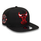 New Era Chicago Bulls NBA Hardwood Classic Black 9FIFTY A-Frame Snapback Adjustable Cap