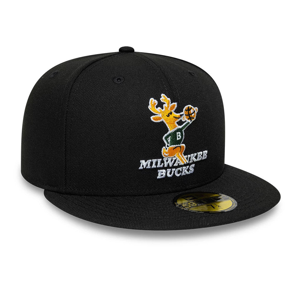 New Era Milwaukee Bucks NBA Hardwood Classic Black 59FIFTY Fitted Cap