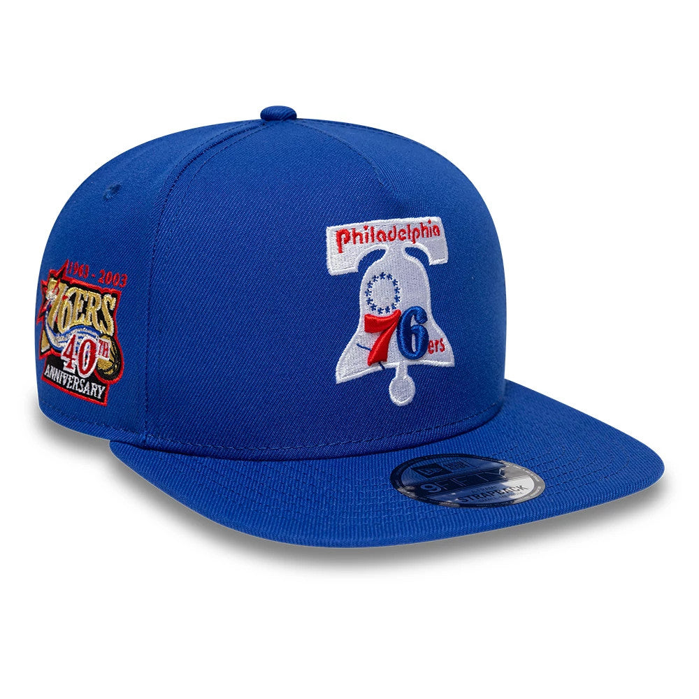 New Era Philadelphia 76ers NBA Hardwood Classic Blue 9FIFTY A-Frame Snapback Adjustable Cap