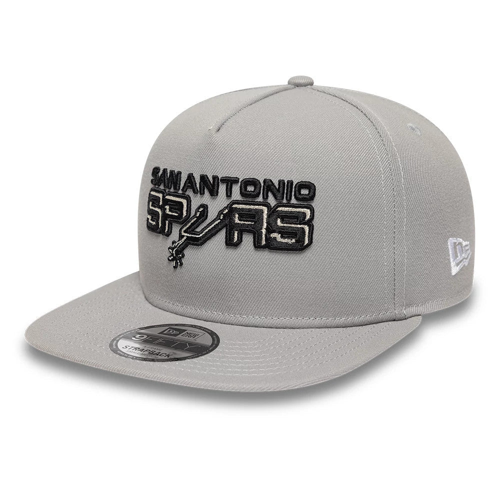 New Era San Antonio Spurs NBA Hardwood Classic Grey 9FIFTY A-Frame Snapback Adjustable Cap