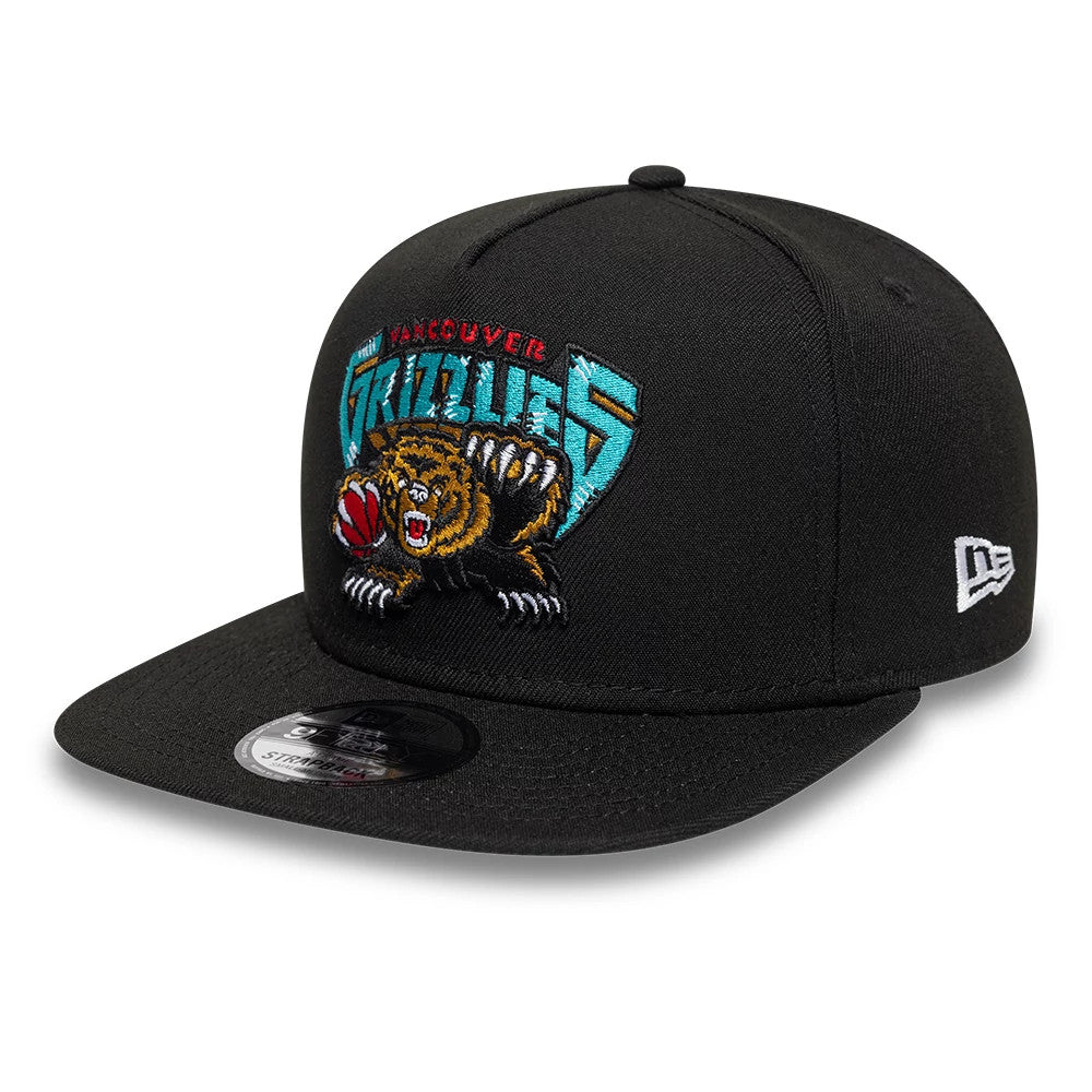 New Era Vancouver Grizzlies NBA Hardwood Classic Black 9FIFTY A-Frame Snapback Adjustable Cap