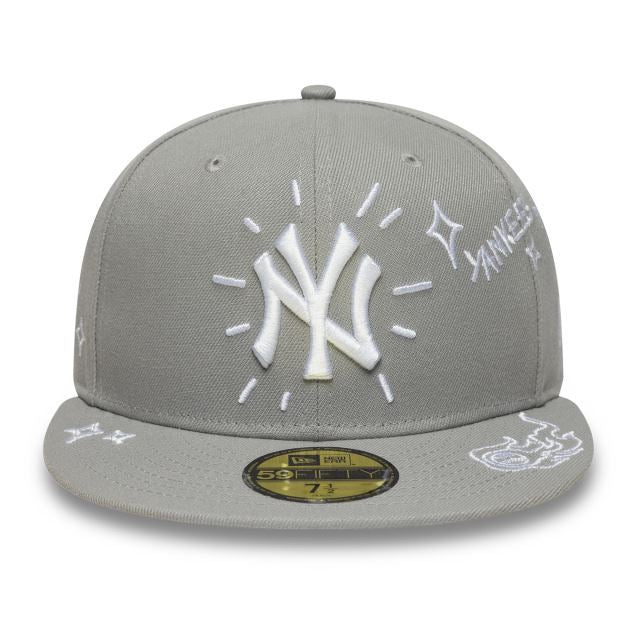 NEW ERA New York Yankees MLB Scribble Grey 59FIFTY Fitted Cap