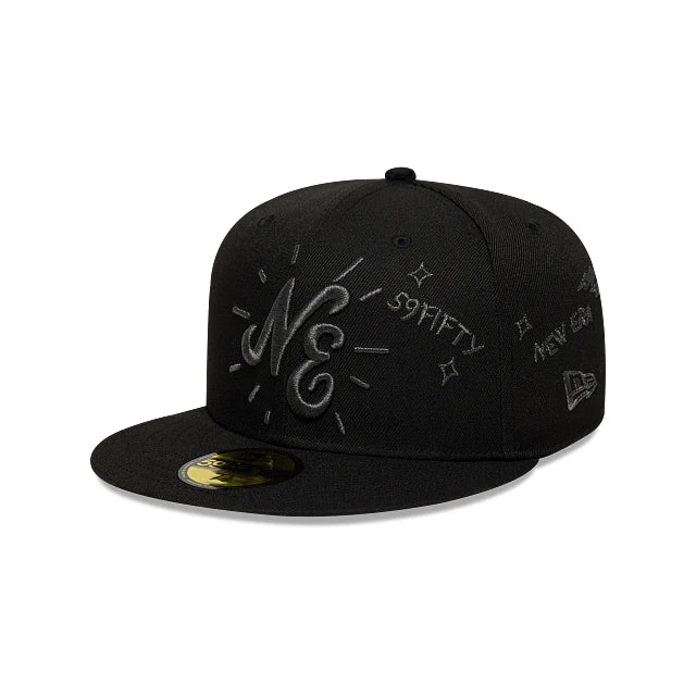 NEW ERA New Era Scribble Black 59FIFTY Fitted Cap