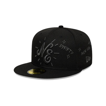 NEW ERA New Era Scribble Black 59FIFTY Fitted Cap