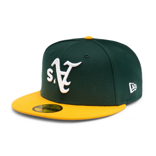 NEW ERA Oakland Athletics MLB Upside Down Dark Green 59FIFTY Fitted Cap