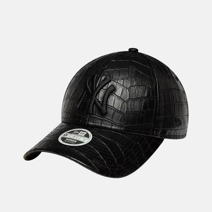 NEW ERA  Womens 9FORTY NY YANKEES CROC Black Croc Embossed Faux Leather Cap