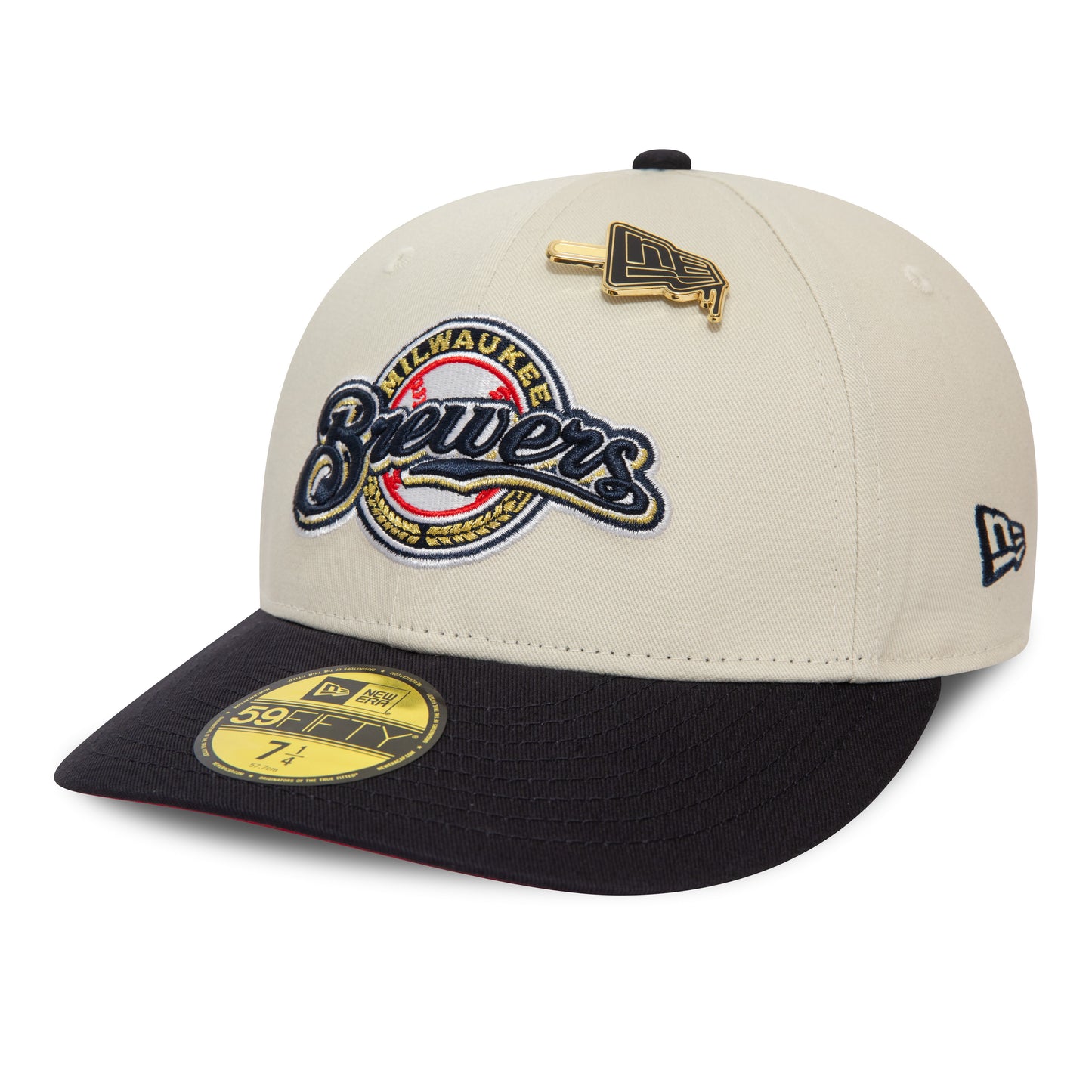 NEW ERA Milwaukee Brewers MLB Pin Stone 59FIFTY Low Profile Fitted Cap