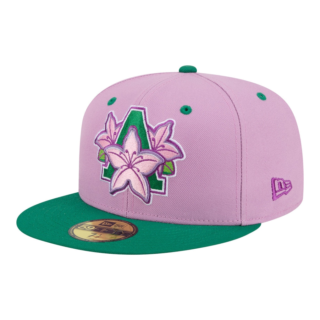 New Era Augusta GreenJackets Pink/Green Minor League Theme Nights 59FIFTY Fitted Hat