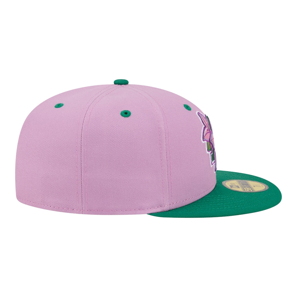 New Era Augusta GreenJackets Pink/Green Minor League Theme Nights 59FIFTY Fitted Hat