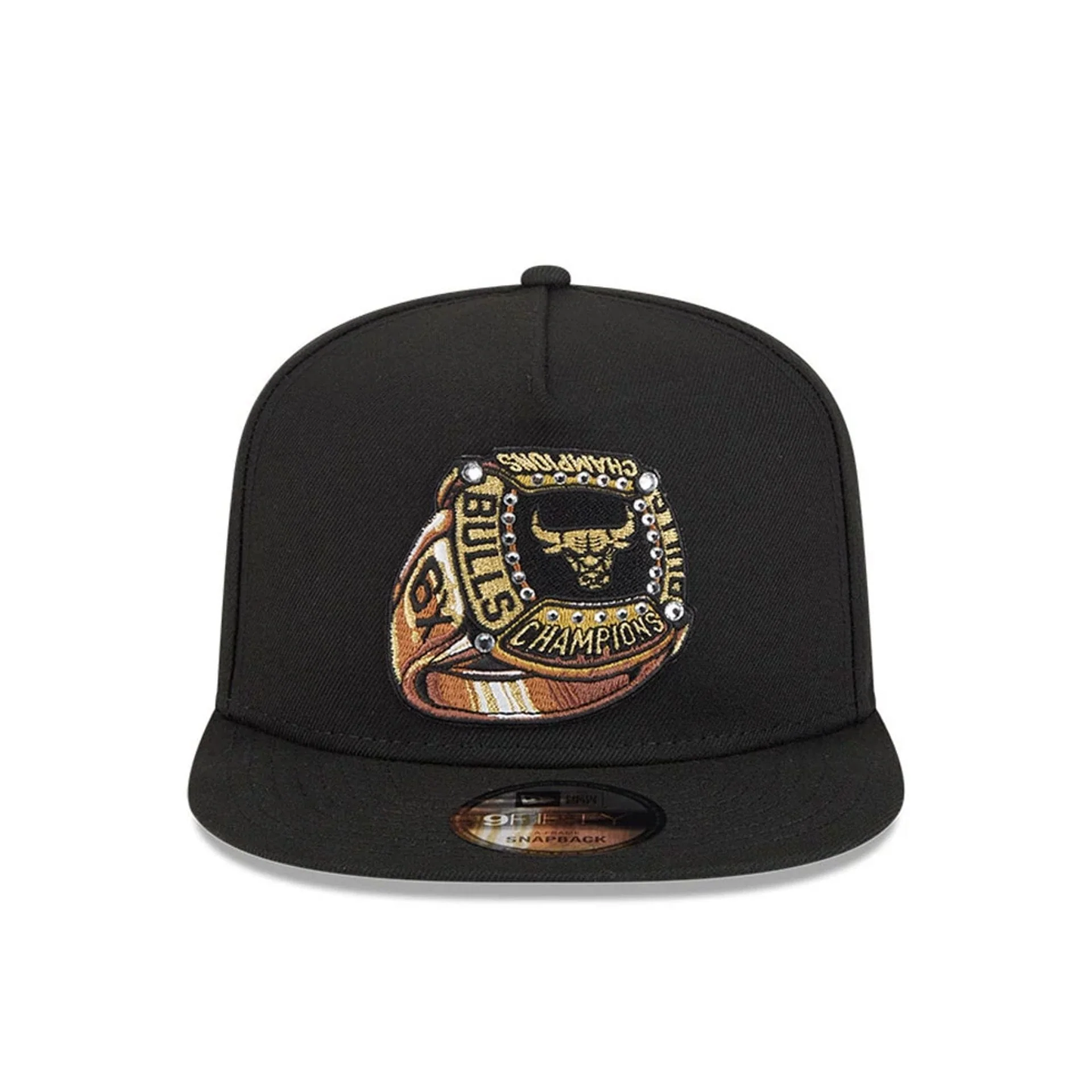 NEW ERA Chicago Bulls NBA Ring Black 9FIFTY A-Frame Snapback Adjustable Cap