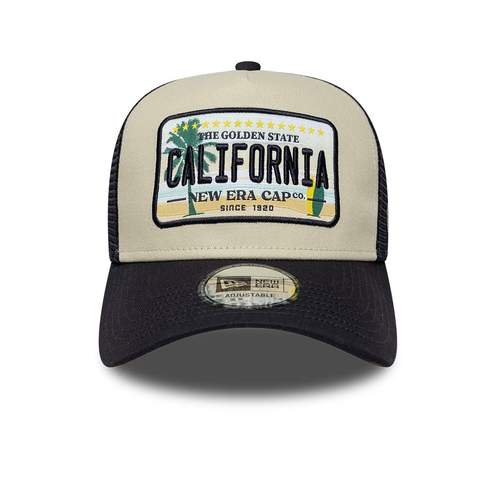 NEW ERA New Era Cali Licence Plate Navy 9FORTY A-Frame Trucker Adjustable Cap