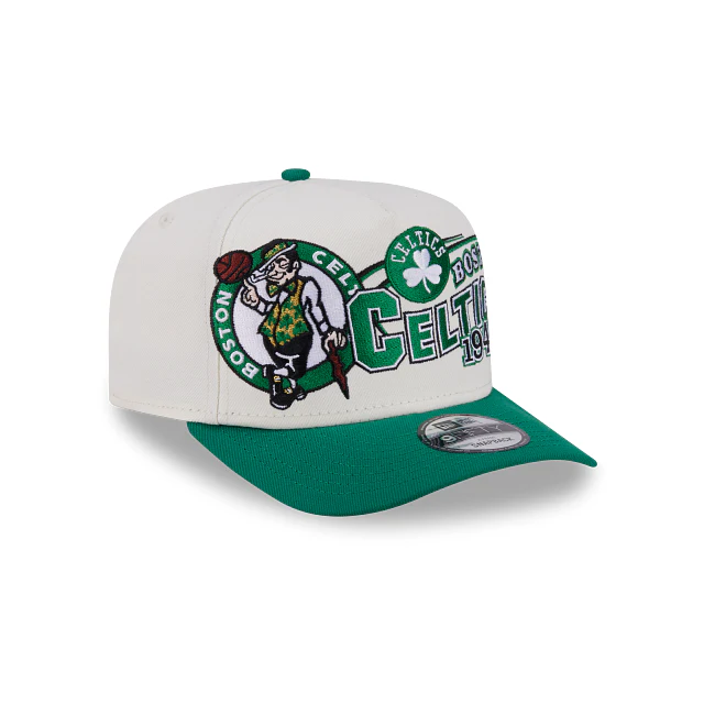 NEW ERA Boston Celtics NBA Classic White 9FIFTY A-Frame Snapback Adjustable Cap