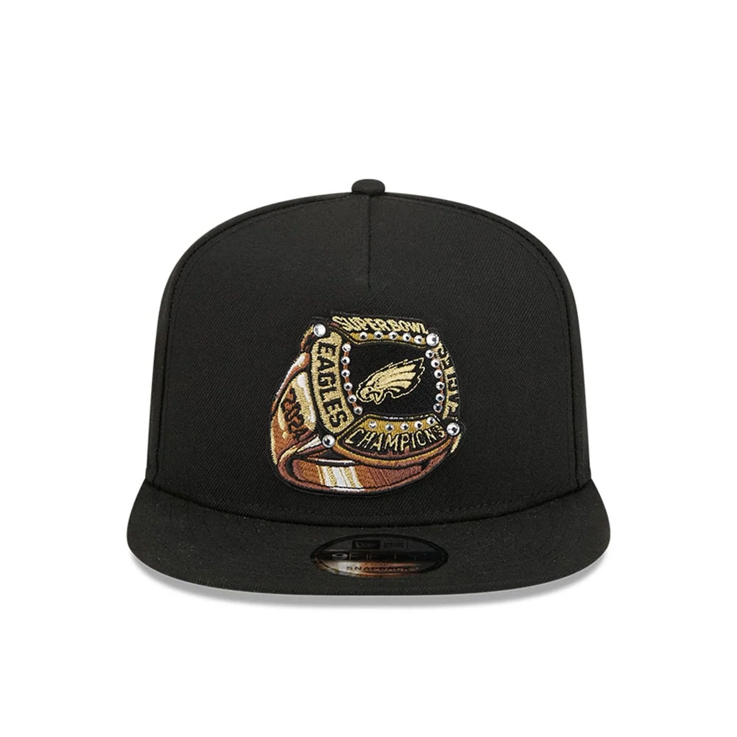 NEW ERA Philadelphia Eagles NFL Ring Black 9FIFTY A-Frame Snapback Adjustable Cap