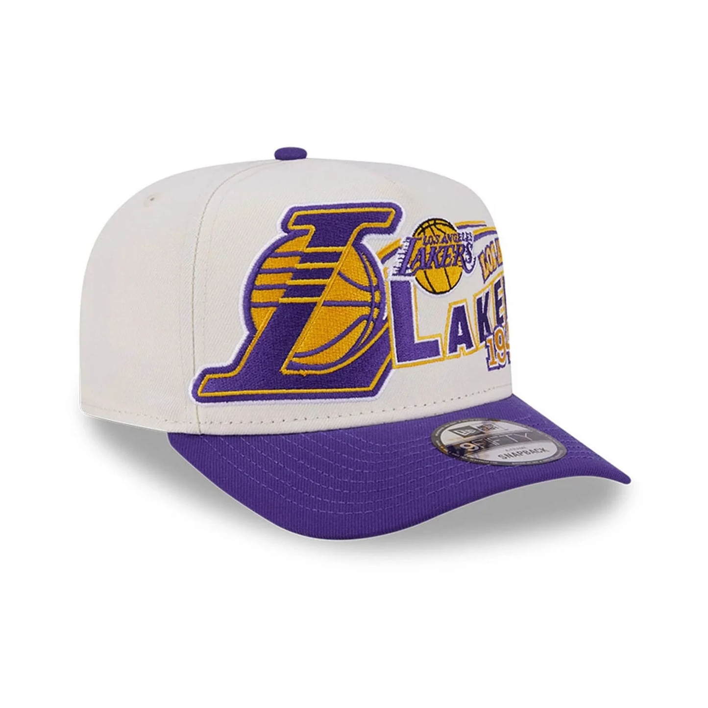 NEW ERA LA Lakers NBA Classic White 9FIFTY A-Frame Snapback Adjustable Cap
