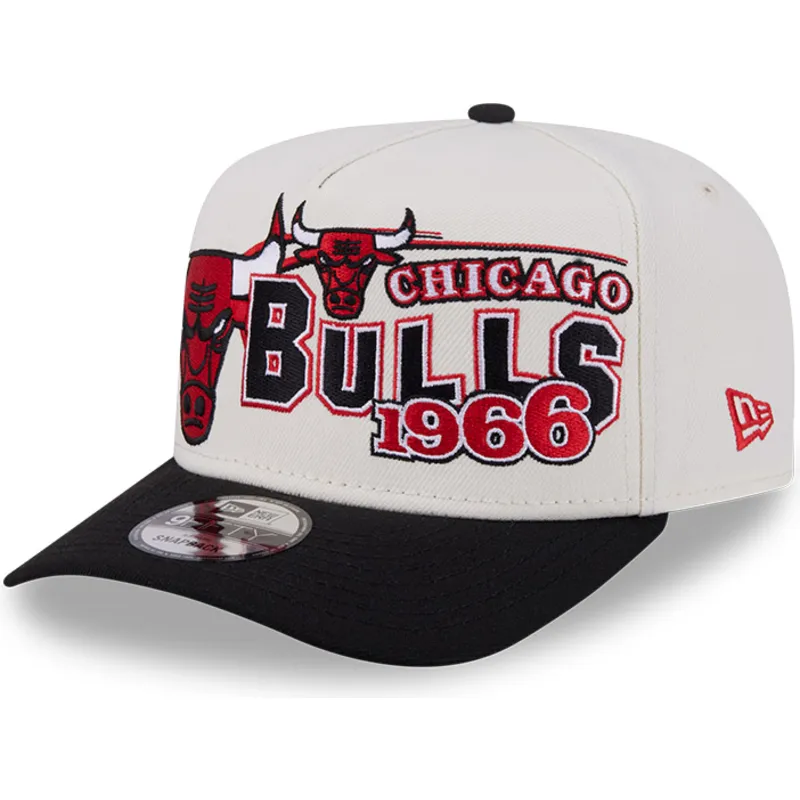 NEW ERA Chicago Bulls NBA Classic White 9FIFTY A-Frame Snapback Adjustable Cap