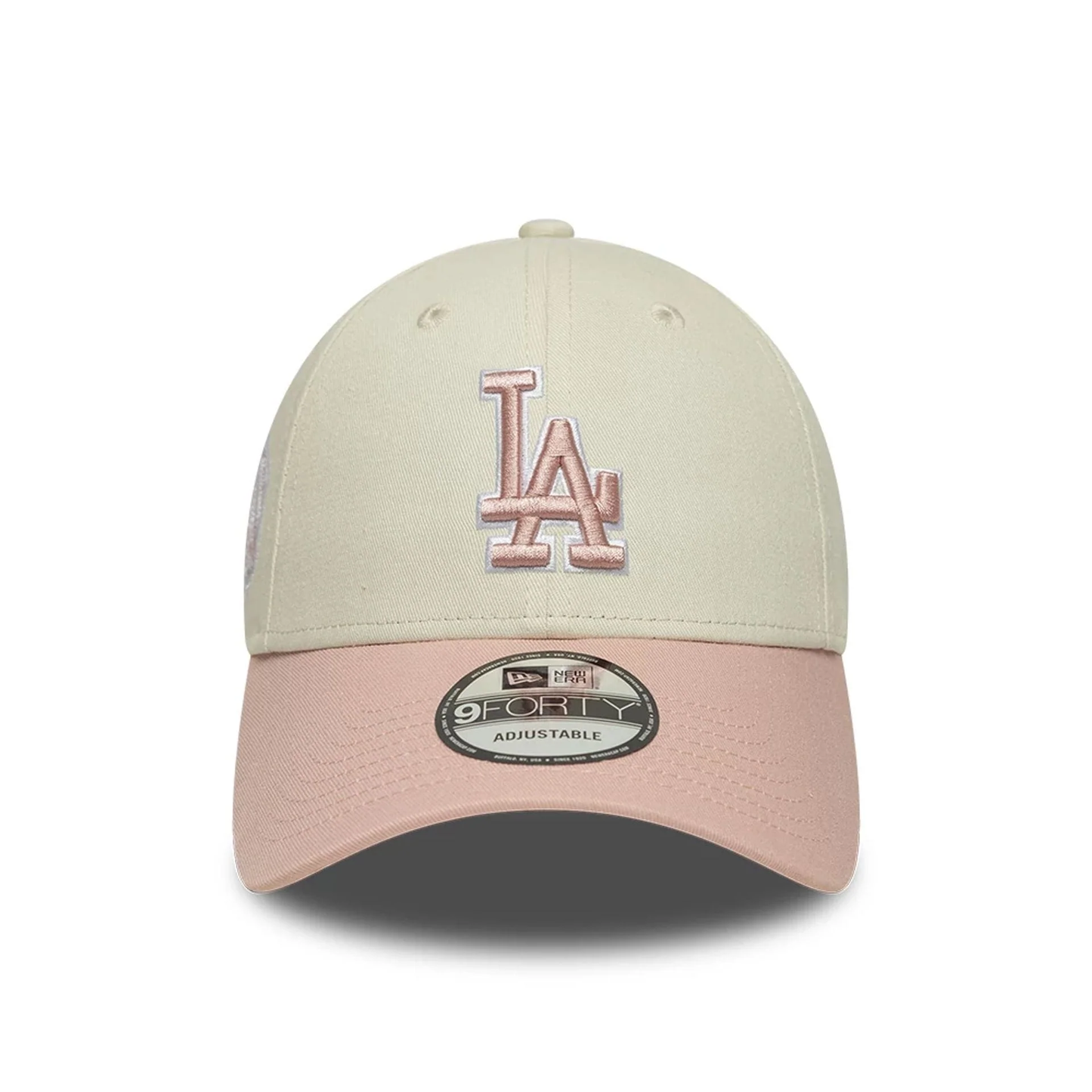 NEW ERA LA Dodgers MLB World Series Patch Light Beige 9FORTY Adjustable Cap