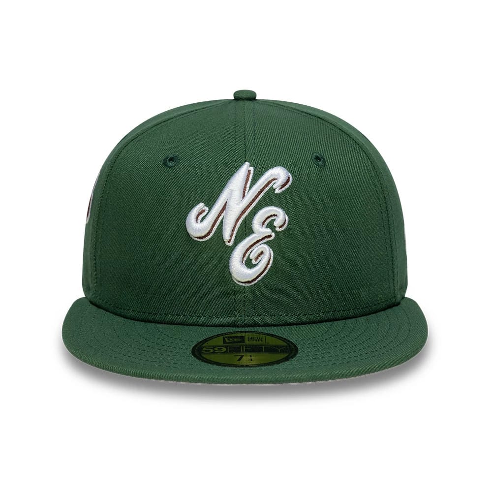NEW ERA New Era Heritage Script Dark Green 59FIFTY Fitted Cap)
